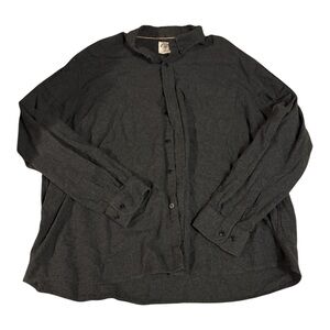 Men’s Dubinik Dark Charcoal Flannel Button Up Shirt Size 3XL